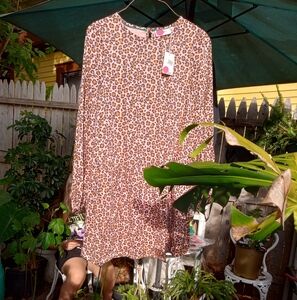 Mini Boden Cheetah or Leopard Print Drop Waist Dress 11-12